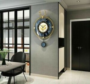 Metal Wall Clock Wrought Iron Watch Pendulum Home Interiors Living Room Decors