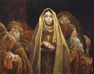 James C. Christensen WIDOW'S MITE S/N Paper Lithograph Art Print Mint in Folio! - Picture 1 of 1