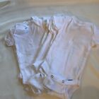 Lot of 7 White Eco-Friendly Gerber Onesies Made W/ Organic Cotton 0-3 M NWOT