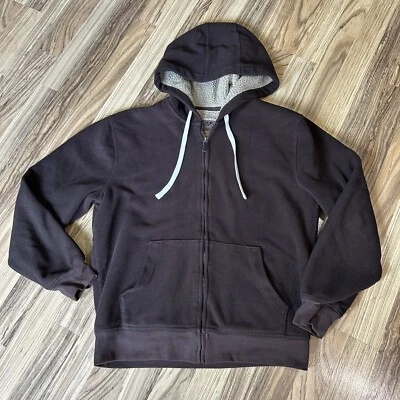 Sudadera con Capucha Outdoor Life Para Hombres Talla S/C Pesada Forrada Sherpa Cremallera Frontal Marrón Foto 1 de 4