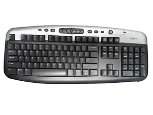 Belkin Wireless Keyboard Multimedia Keys Black F8E815-BNDL Includes Receiver - Picture 1 of 3