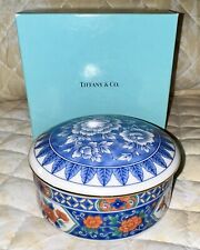 Vintage Tiffany & Co. Imari Floral Pattern Porcelain Round Trinket New In Box