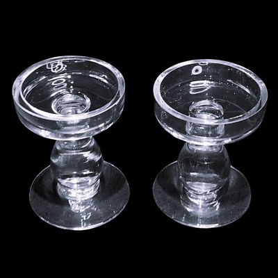 Pottery Barn ~ BUBBLE GLASS *Pair* 5.5" Pillar Candle Holders *RETIRED* - Image 1 of 4