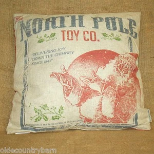 North Pole Toy Co. Santa 2 Sided Throw Pillow Christmas Primitives by Kathy - Picture 1 of 6