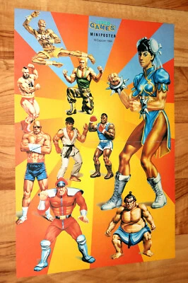 1994 Street Fighter II 2 Sega Genesis Saturn PS1 Very Rare small Vintage Poster  - Image 1 of 2