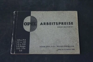 Age Print Opel Adam Arbeitspreise Without Material Collector Vintage - Picture 1 of 12