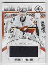 2012-13 PANINI LIMITED MIIKKA KIPRUSOFF JERSEY /99 GAME USE CREASE CLEANER Flame