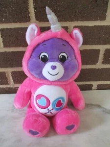 Care Bear Share Bear Purple12.5" Tall Plush Snuggle Pink Hoodie  Unicorn Costume - Picture 1 of 5