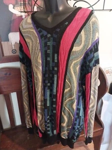 Suéter abstracto colorido estilo coogi de colección St. Croix Knits hecho en EE. UU. ¡Leer 2XL! - Imagen 1 de 6