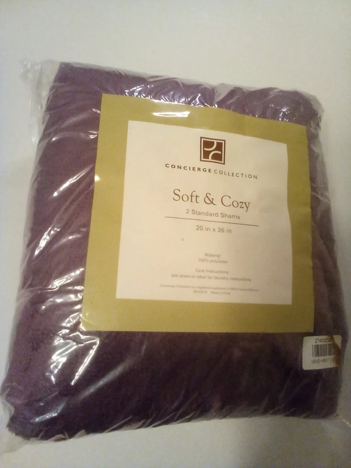 Juego de 2 fundas de almohada suaves y acogedoras Concierge Collection tamaño estándar púrpura NUEVO Foto 1 de 1