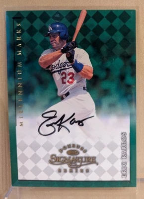 1998 Donruss Signature MILLENNIUM MARKS Eric Karros RARE ON CARD AUTOGRAPH /1000 - Изображение 1 из 2
