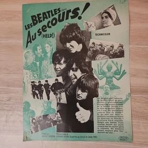 1965 Werbeplakat für "Help" mit den Beatles auf Französisch - Bild 1 von 9