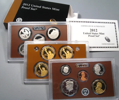2012-s Clad US Mint PROOF Set - 14 Coins - w/ Box & COA. Spot Free! #103 - Image 1 of 4