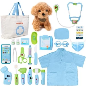 Toy Doctor Kit for - Pretend Play Doctor Set with Dog Toy, Carrying Bag, Stet... - Picture 1 of 7