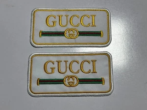 Gucci Vintage Embroidered Patch Iron-on / Sew-On (Set Of 2) - Picture 1 of 1