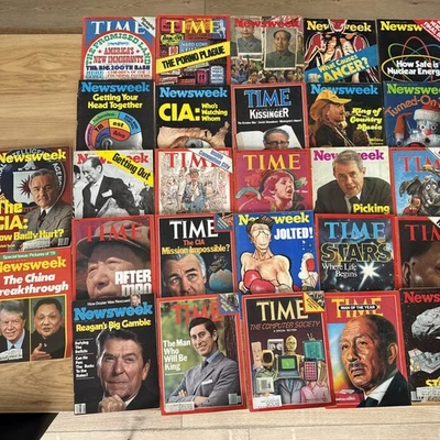VINTAGE LOT OF 27 TIME & News Week MAGAZINES 1975 TO 1977, One 1982 - Image 1 of 4