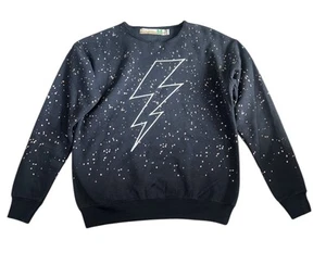 Vintage Havana Girls Splatter Paint Lightning Bolt Embroidered Sweatshirt L(14) - Picture 1 of 4