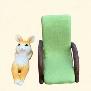 Rocking Chair Outdoor Pig Sculpture Animal Ornaments Micro Landscape Rabbit - Picture 1 of 9