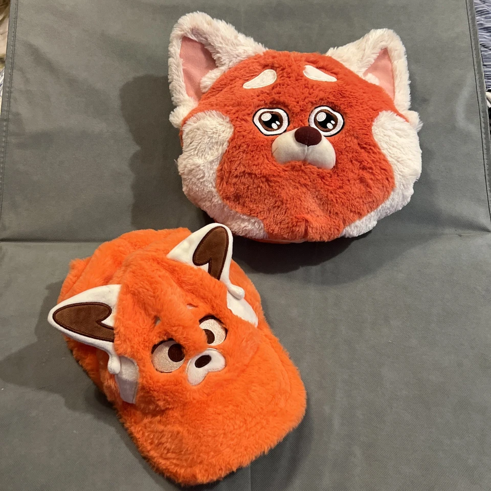 Disney Parks Pixar Turning Red Mei Panda Fuzzy Adjustable Baseball Cap Adult