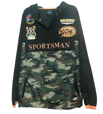Krisp NYC Sportsman Camo Hoodie, Mens, Medium, 1/4 Zip, Long Sleeve, Patches - Image 1 of 4