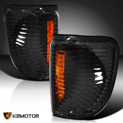 Fits 1992-2007 Ford E150 E250 E350 E450 Econoline Van Black Corner Lights Lamps Foto 1 de 4