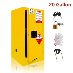 20 Gallon Flammable Storage Cabinet Galvanized Steel Safety Cabinet 35x18x18inch - Picture 1 of 10