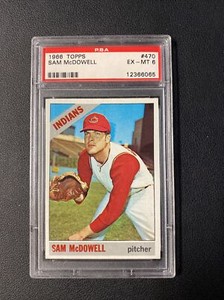 1966 Topps Baseball #470 Sam McDowell Cleveland Indians PSA 6