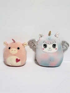 Lot RARE Mini Squishmallows 3.5" ZOE UNICORN w/ HERZ & 5" Mystery Squad Unicorn - Bild 1 von 12