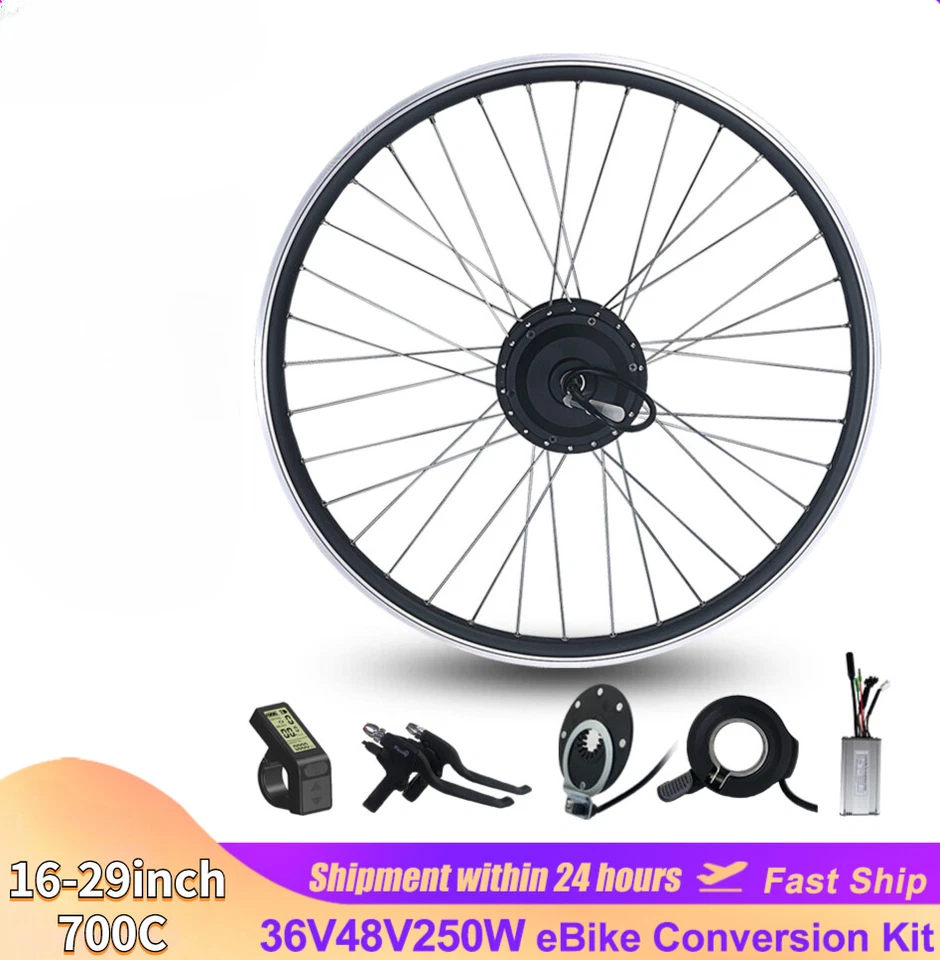 Electric Bicycle Motor Conversion Kit 36V 48V 250W Front Rear Wheel Hub Motor - Image 1 of 4