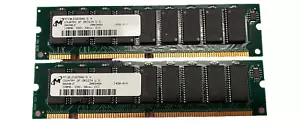 256MB KIT (2X128MB) EDO 168Pin ECC UDUBUFF DIMM 3.3V 4k 50ns MT18LD1672AG-5x - Picture 1 of 1