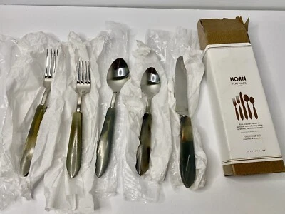 Cubiertos Pottery Barn Horn 2008-2009 bocina genuina 5 piezas ajuste de lugar leer #3 Foto 1 de 4