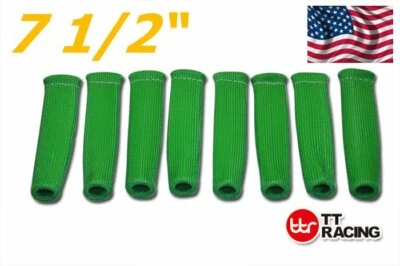 8x 7.5" 19cm HIGH HEAT SHIELD ENGINE SPARK PLUG WIRE BOOT PROTECTOR SLEEVE Green — 第 1/4 张图片