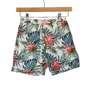 IFFEI Boy Green Leaf and Pink Floral Swim Beach Pool Trunks - Size 9 - Picture 1 of 7