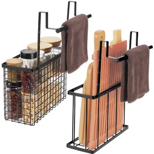 Over Cabinet Door Organizer Towel Bars Kitchen Storage CuttingBoard Baking Sheet - Picture 1 of 7
