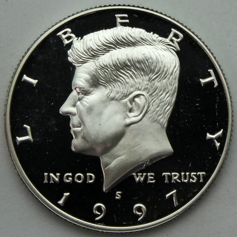 1997-S Proof Silver Kennedy Half Dollar Cover