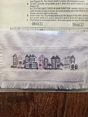 Debbie Patrick VICTORIAN HOUSE TOWEL DESIGN #70 Cross Stitch Chart Rare OOP - Image 1 of 2