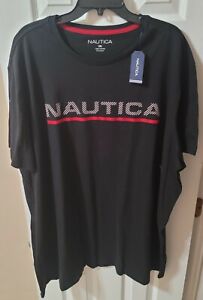 Nautica Mens Big & Tall Size 3XL Graphic T-Shirt Black / Red / White....Sailing 