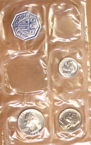 Partial 1964 US Proof Set - 5C 10C 25C - 3 Coins in Cello - #5537T Cover