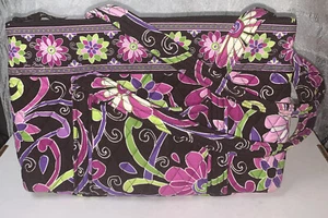 VERA BRADLEY BAG MULTICOLORED FLOWERS DOUBLE HANDLES - Picture 1 of 8