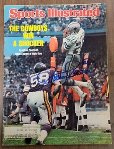 Preston Pearson Signed Sports Illustrated Mag 1/5/76 Beckett Auto Dallas Cowboys - Picture 1 of 4