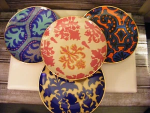 Tracy Reese Set 4 Plates, Multicolor Tapestry Designs 7" - Picture 1 of 11