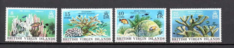 Conjunto de sellos Islas Vírgenes 1978 Coral/Sealife/Marine (Michel 333/36) MNH Foto 1 de 1