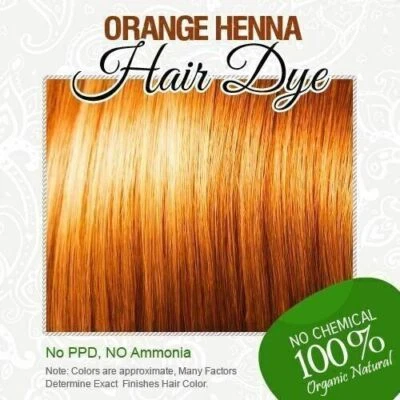 ORANGE Natural Henna Powder Hair Color Conditioner Chemical Free Hair Dye - Image 1 of 4