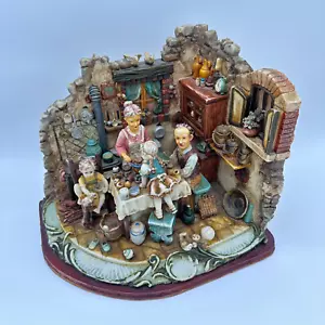 "Scultura/Figurine Dettagliate Resina Policroma ""Riunione Famiglia"" 13x10" - Foto 1 di 7
