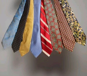 Lote de 8 corbatas para hombre mixtas corbatas vintage rojas amarillas azules geométricas años 90 - Imagen 1 de 7