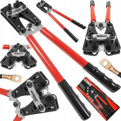 Pinza Crimpatrice Professionale Crimpatura Cavi 6-50 mm Serraggio 8 Tonnellate - Immagine 1 di 4