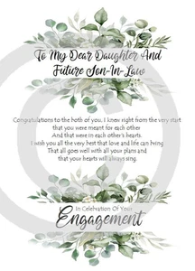 NEW  MY Daughter & Son-In-Law On Your Engagement A5 Card Celebration Love - Picture 1 of 4