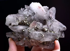 367g Natural Crystal Cluster & Chalcopyrite Calcite Symbiotic Mineral Specimen - Picture 1 of 12