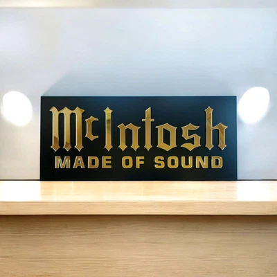 McIntosh Wall Sign Gold Mirror Acrylic Aluminum Plaque Home Theater Hi Fi Decor - Image 1 of 4