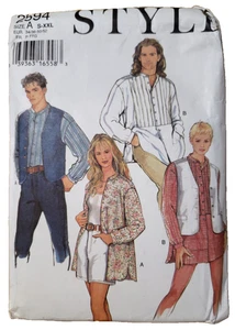 Style Pattern Men's Misses' Oversized Shirt with Tucks & Vest Sizes S-XXL CUT - Picture 1 of 8